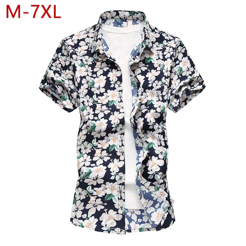 M 7XL Летние красивые пляжные рубашка короткий рукав Повседневное для Для мужчин