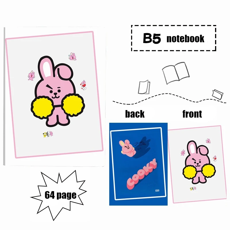 Новый Kpop BTS Bangtan Boys фанаты клуб же водонепроницаемый B5 ноутбук удобно jotter pocketbook 64