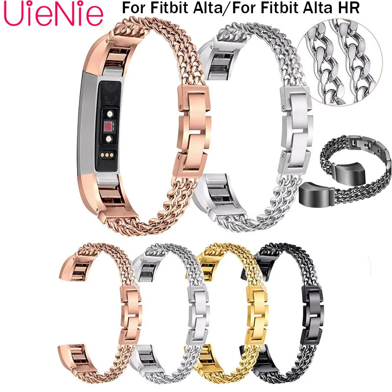 Модный джинсовый ремешок на цепочке для умных часов Fitbit Alta frontier/Классический