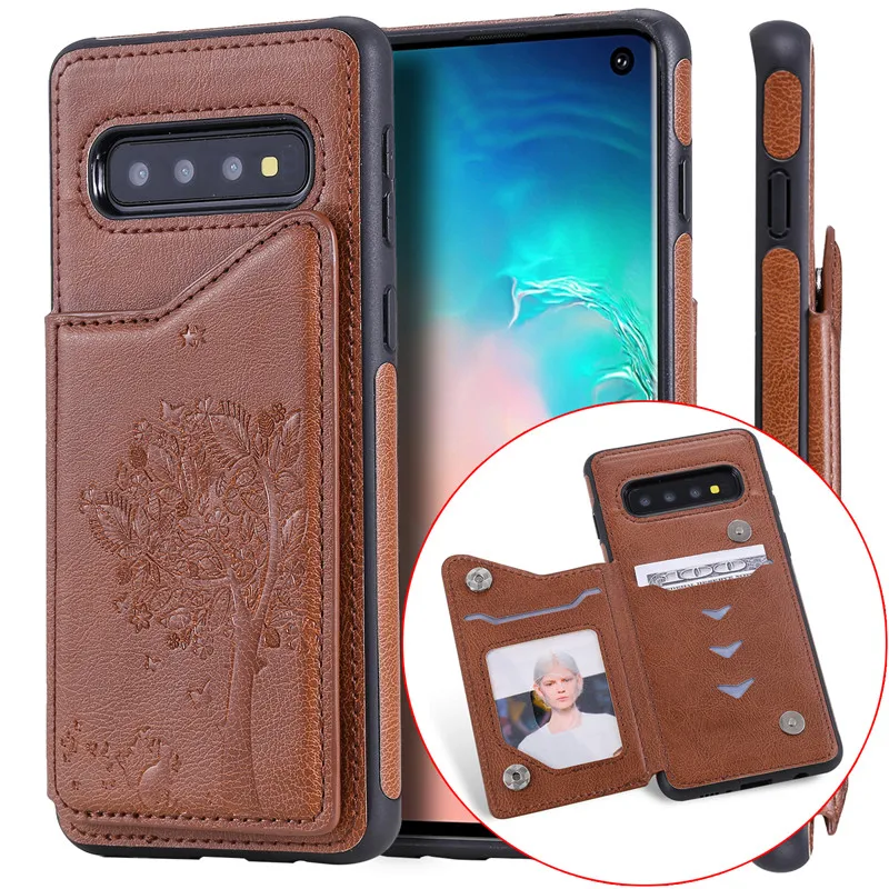 Кожаный чехол для телефона Samsung Galaxy S10 кошелек сумка держатель карт S10E S9 S8 Plus Note 9 8