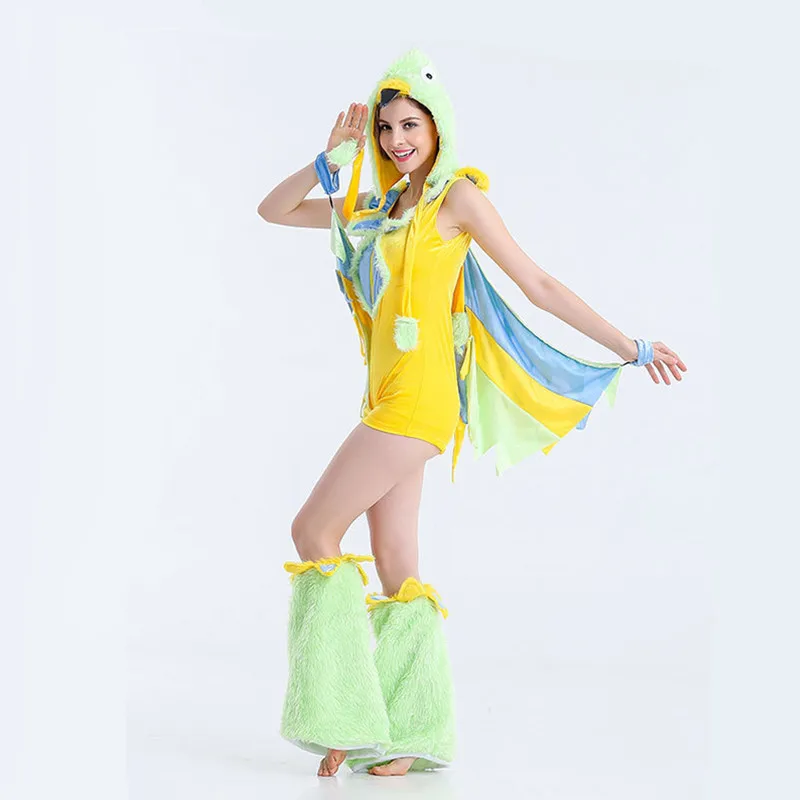

NEW Deluex Women Halloween Bird Costume Animal Cosplays Female Winter pajamas Purim Carnival Christmas Rave party dress