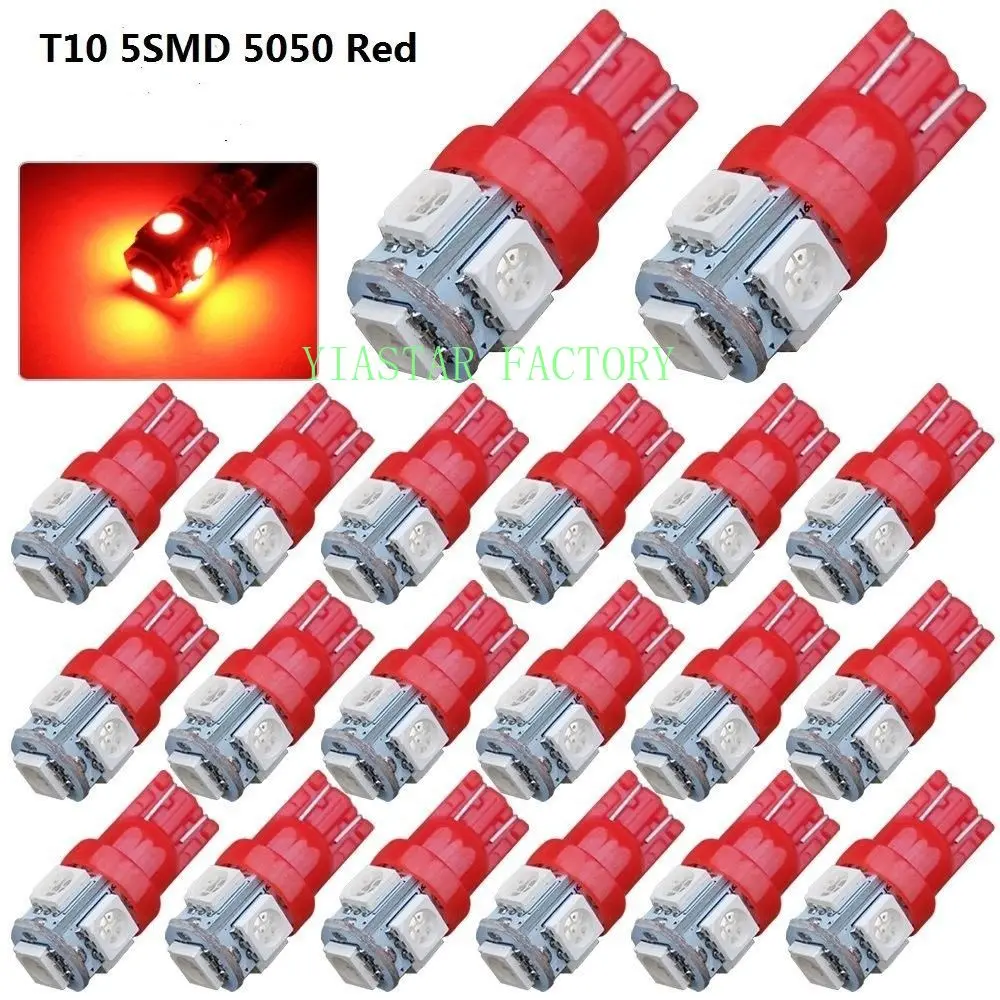 Yiastar 1000 шт./лот автомобиля t10 5led 194 168 192 W5W T10 5smd 5050 супер яркий светодиодный Клин