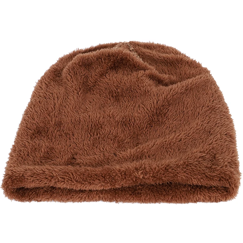 

Winter men's knit cotton caps warm and comfortable ski hats plus velvet thick woman's winter unisex Beanies Skullies male bone