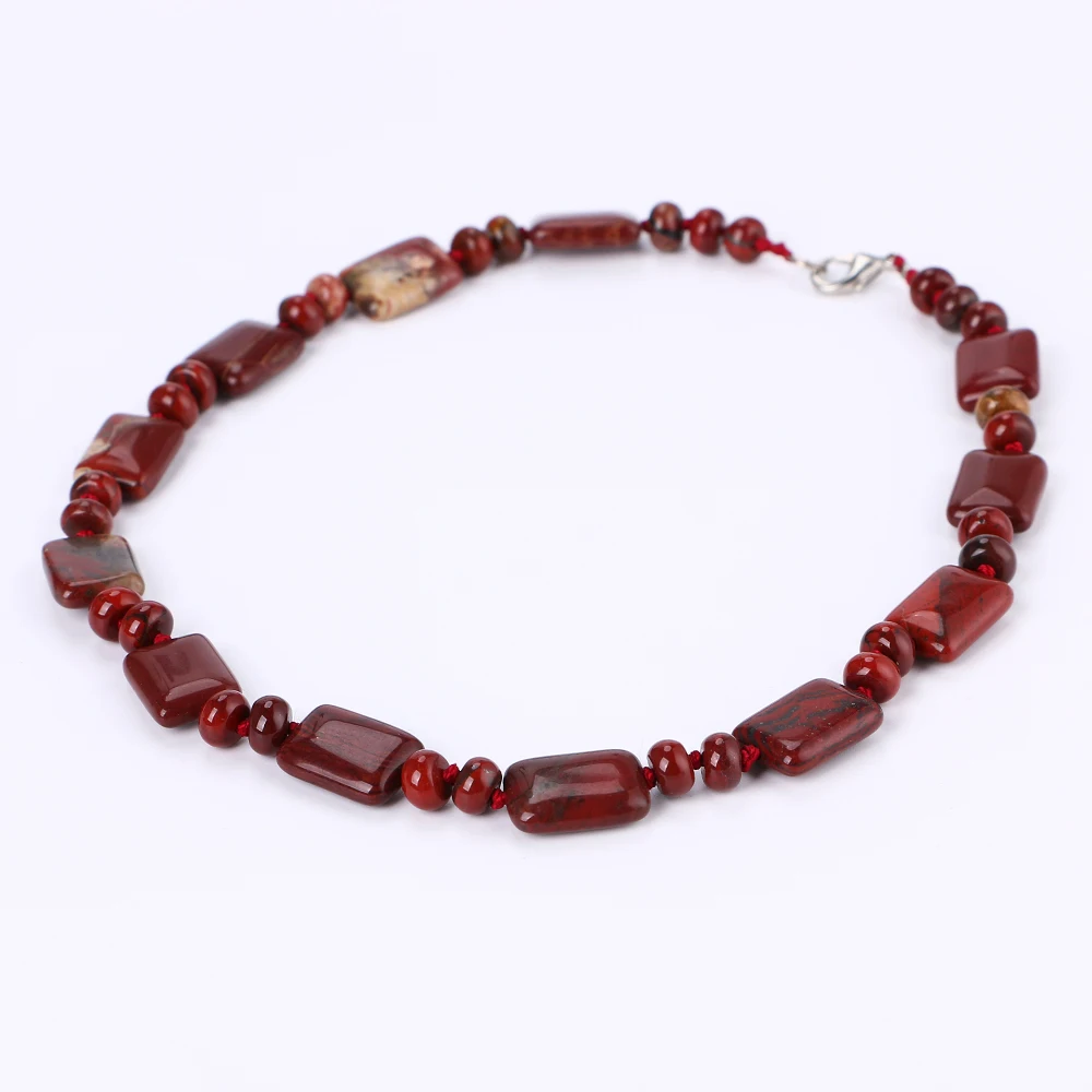 Yumten Red Jasper Power ожерелье квадратный натуральный камень кристалл женское ювелирное