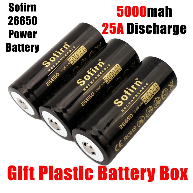 

Аккумулятор Sofirn 26650, 5000 мАч, 3,7 в, 25 А