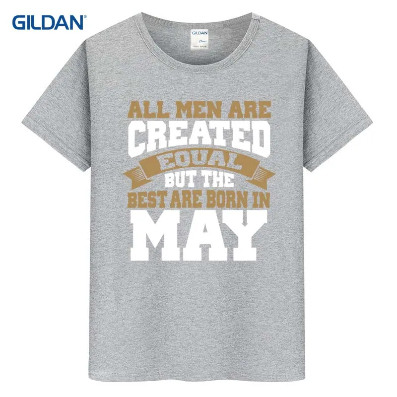 Черные летние Футболки 2017 всех мужчин созданы равными но лучшее рождаются в мае