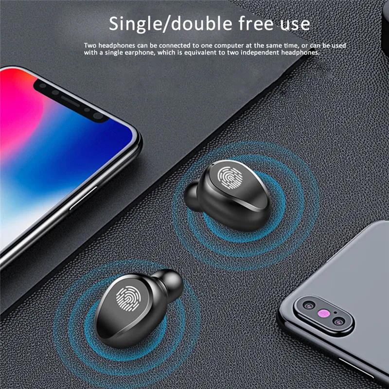 Беспроводные наушники F9 TWS Smart Touch, Bluetooth наушники 5,0, беспроводные наушники 8D, стерео гарнитура с зарядным устройством 2000 мАч