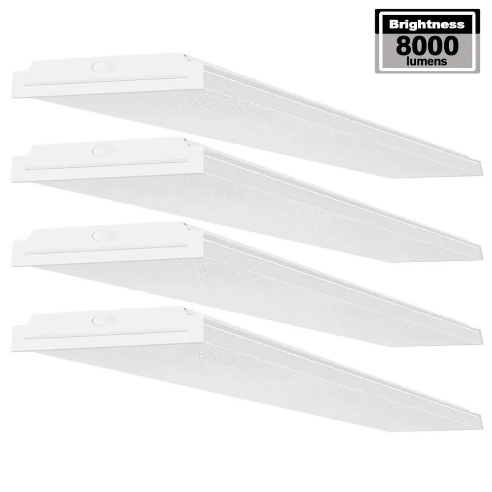 4ft LED Wrap around Ceiling Tube Lights Flush Mount Lighting Fixture 72W Light for Garage Workshop Office Warehouse 4pack | Лампы и