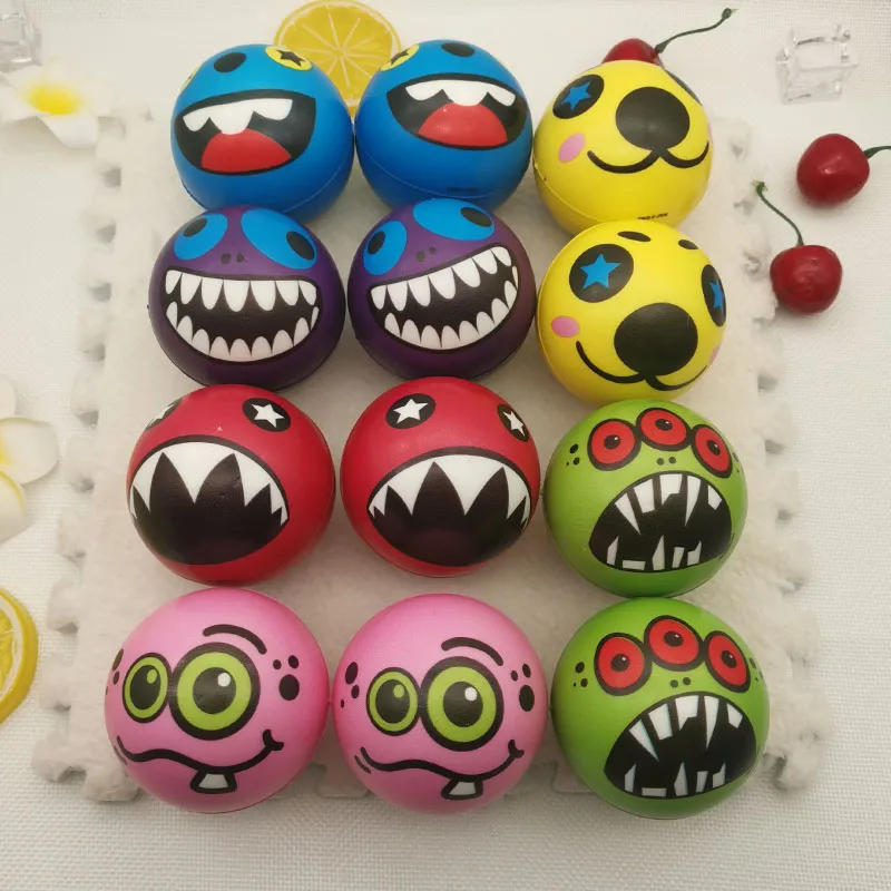 12pcs 12 шт., 6,3 см, мультяшная гримаса, смайлик, Пенополиуретан, мягкая, сжимается, анти шар для снятия стресса, игрушки для мальчиков, детей - Цвет: 12pcs