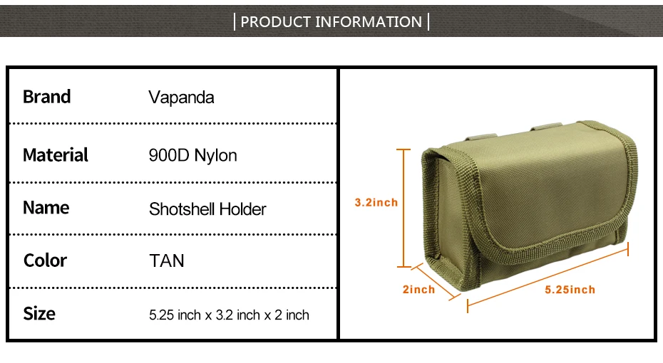 Vapanda Тактический 12GA чехол с патронами Molle 10 Круглый 12 калибровочных патронов повторно заряжать журнал сумки Molle Военная Сумка