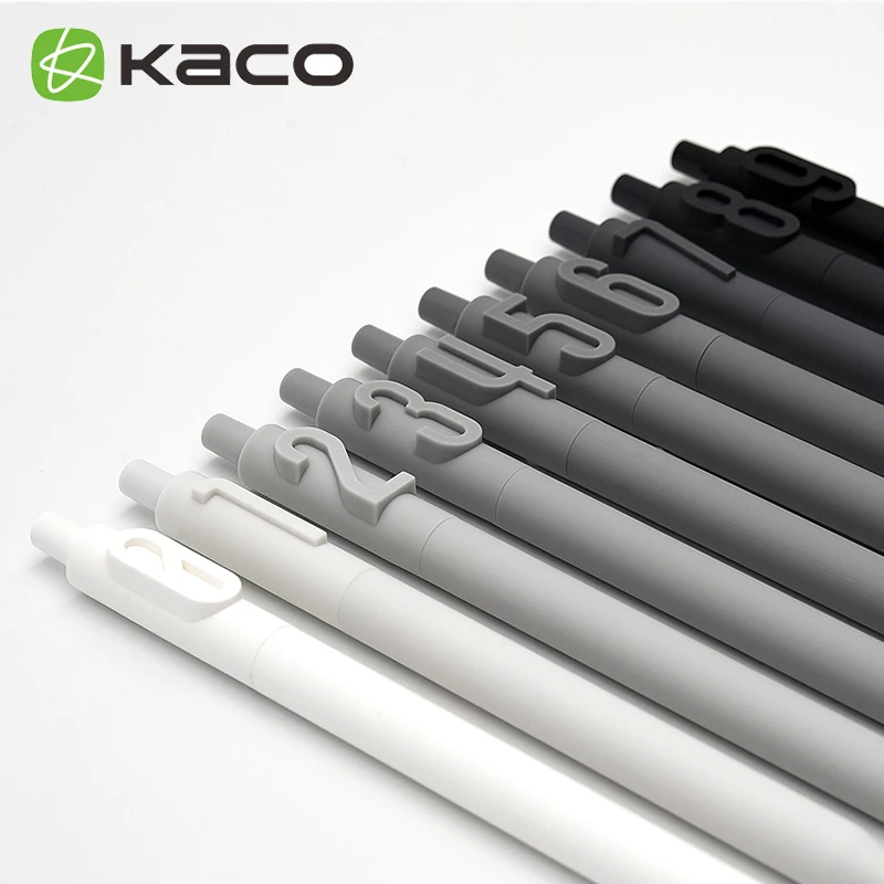 KACO 24 Alpha 10 цифр разноцветная гелевая ручка матовый мягкий корпус (черные чернила)