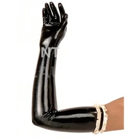 latex long gloves full cover hands frills color custom made ruffle color