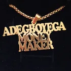 Индивидуальное ожерелье с именем на заказ для мужчин и женщин, большая бижутерия с табличкой, длинная цепочка, ожерелье с буквами и подвесками, подарки для парней