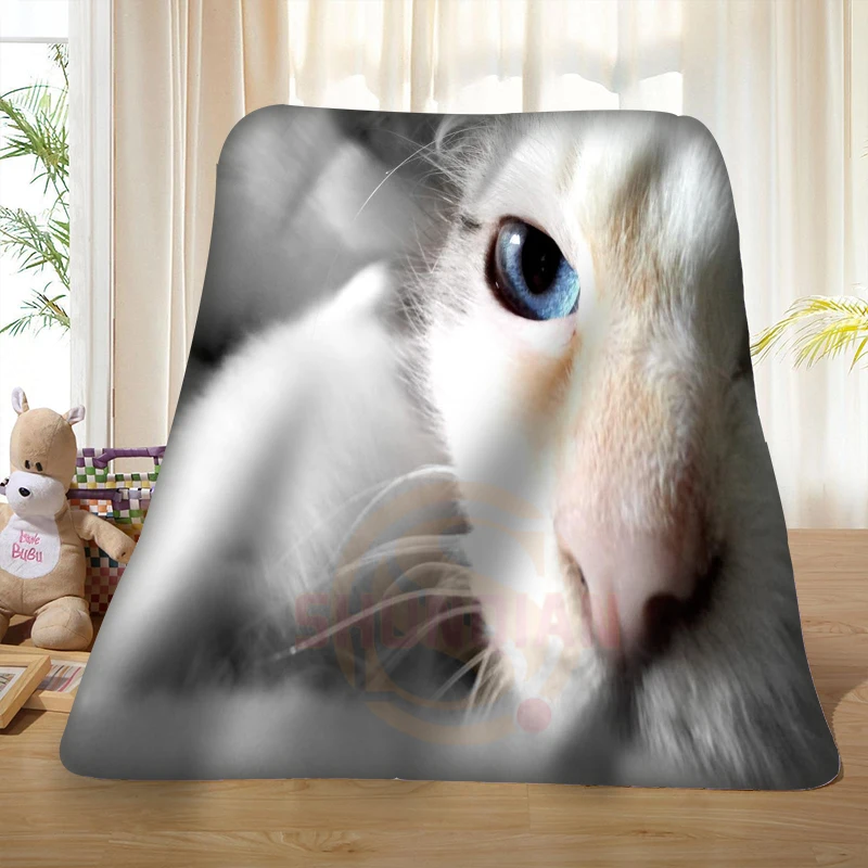 Пользовательские Животных Кошки Одеяло и 7 Мягкой Шерсти Украшения Спальни 58x80