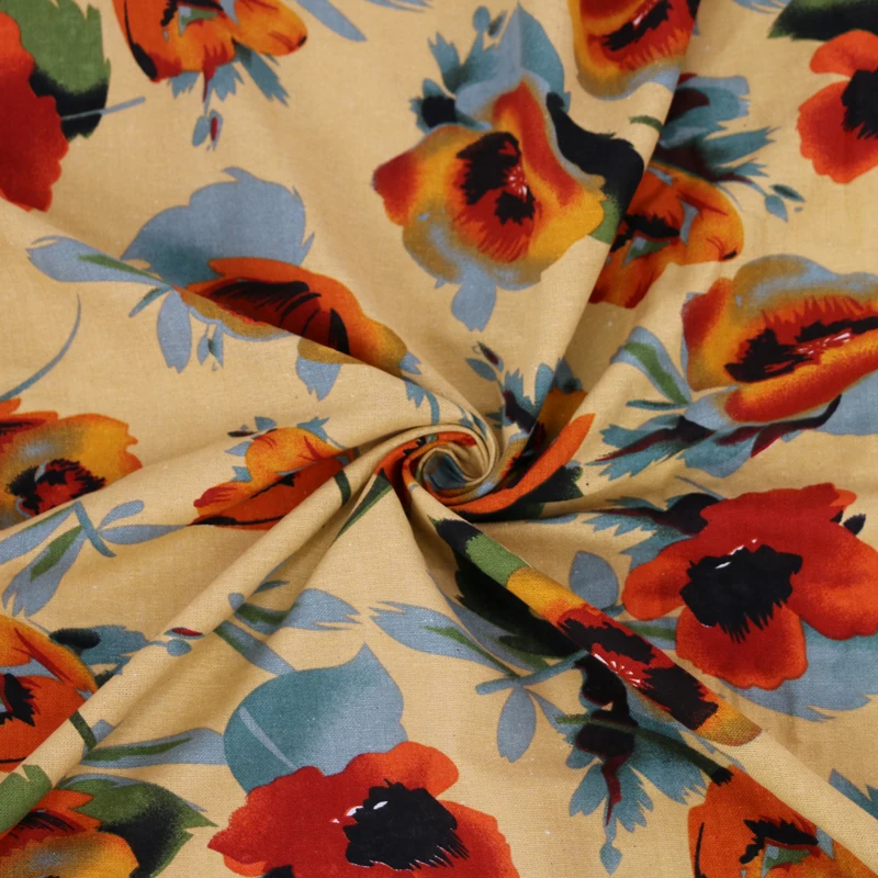 50 см * 140 китайский cheongsam печать льняная ткань цветы натуральный лен хлопок