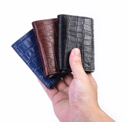 Мужской кошелек Casekey из натуральной кожи крокодила с блокировкой Rfid мужской карт