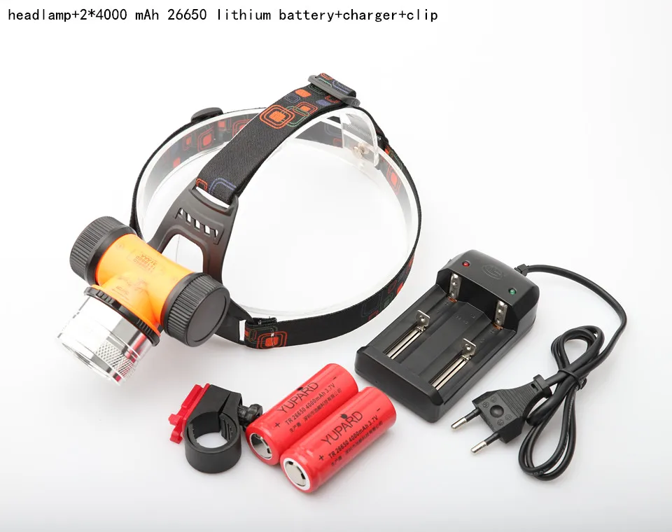 26650batterycharger YUPARD двойной фитиль фонарик для дайвинга xml t6 светодиодный налобный фонарь подводный светильник 18650 26650 Аккумулятор Перезаряжаемый головной светильник - Испускаемый цвет: 26650batterycharger