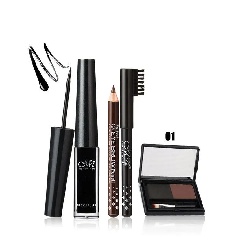 Menow бренд Make Up Set Подводка для глаз подарок карандаш для бровей и бровей прочного пластины Водонепроницаемый Косметическая комбинация Прямая поставка 5338