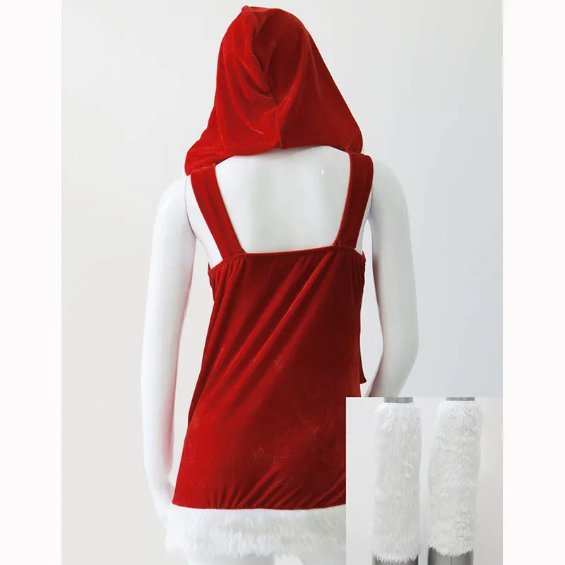 Сексуальное горячее красное рождественское нарядное платье с капюшоном 2017