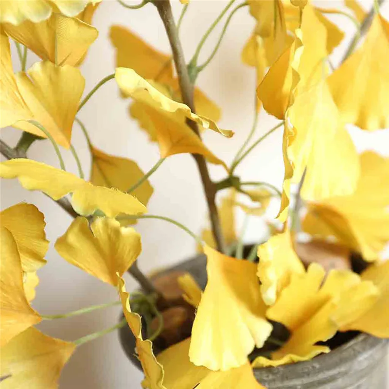 Искусственные растения гинкго шелковые поддельные листья для офиса дома свадьбы