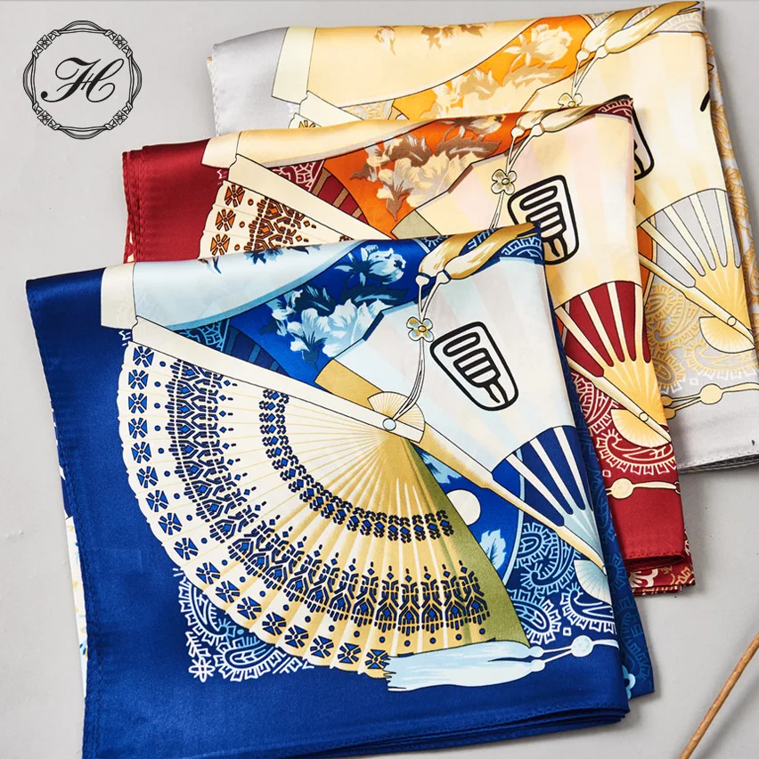 New Arrival Luxury Bandana 100% Silk High Quality Women Hijab Print Scarf Square Shawls Brand Scarves | Аксессуары для одежды