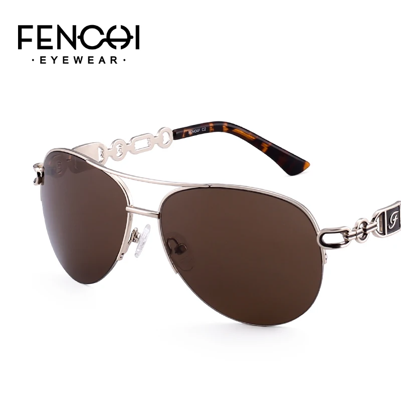 C2 brown FENCHI анти-синие розовые белые роскошные солнцезащитные очки пилоты женские Zonnebril Dames оправа из розового золота женские солнцезащитные очки Oculos Feminino - Цвет линз: C2 brown