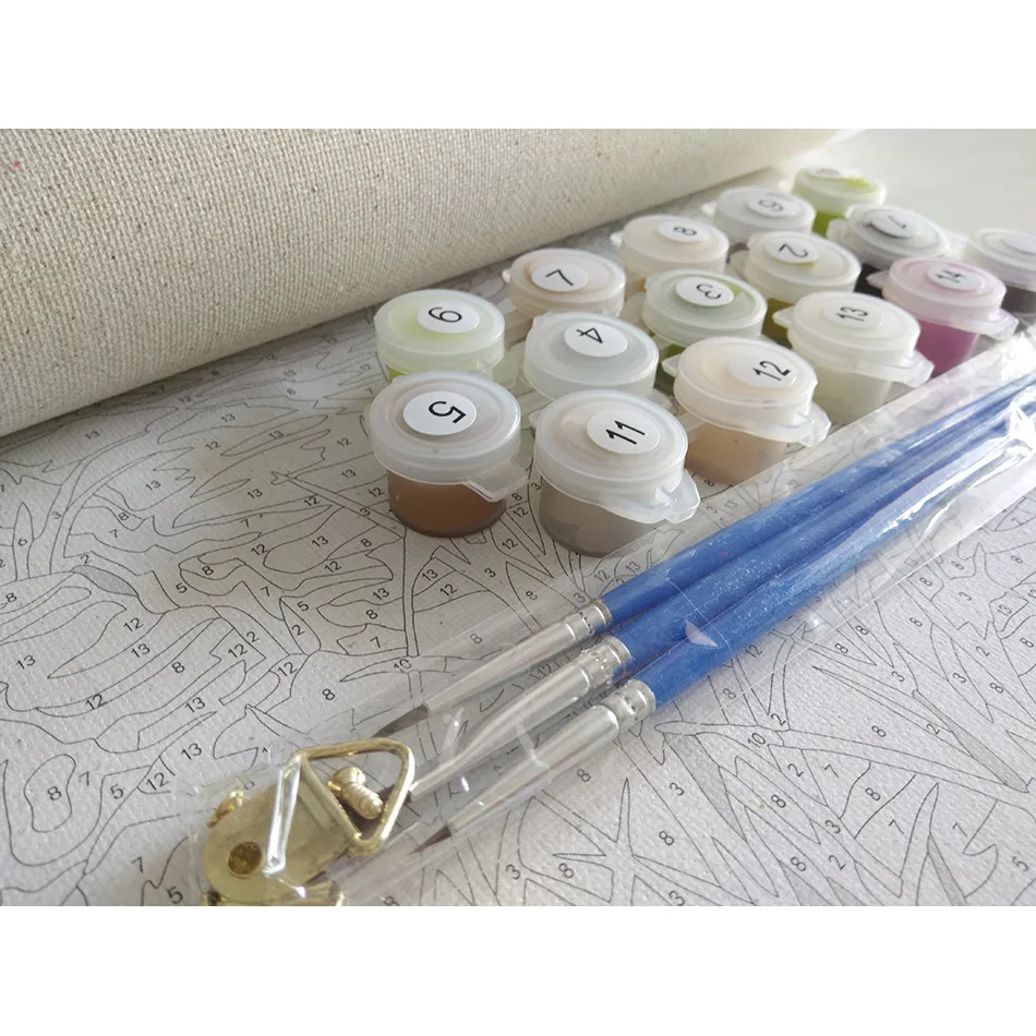 PHKV закат на реке лес Diy раскраска изображения пронумерованы картина цифровая oloring