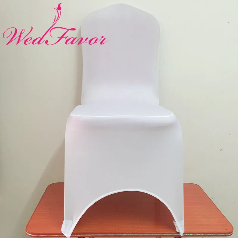 Arched Front WedFavor 100 шт Белый Универсальный спандекс лайкра банкетные чехлы для стульев стрейч свадебные чехлы на стулья для гостиницы украшение для торжества - Цвет: Arched Front