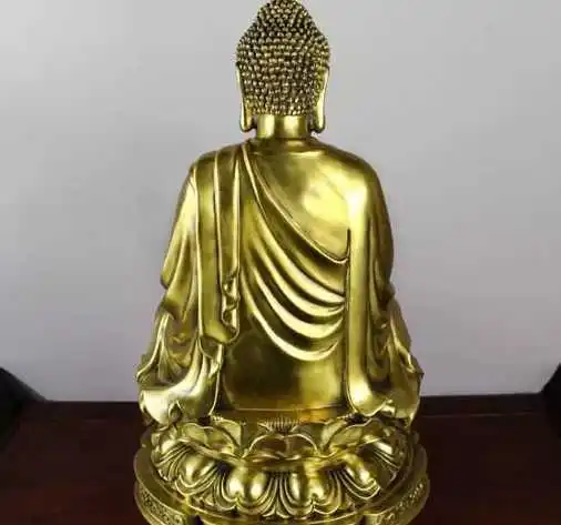 

17 inch China brass copper Sakyamuni Amitabha Tathagata sit Lotus buddha statue