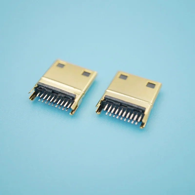 50 шт. золотого 19Pin Mini Micro HDMI Совместимость с портом jack для разъема цифровых