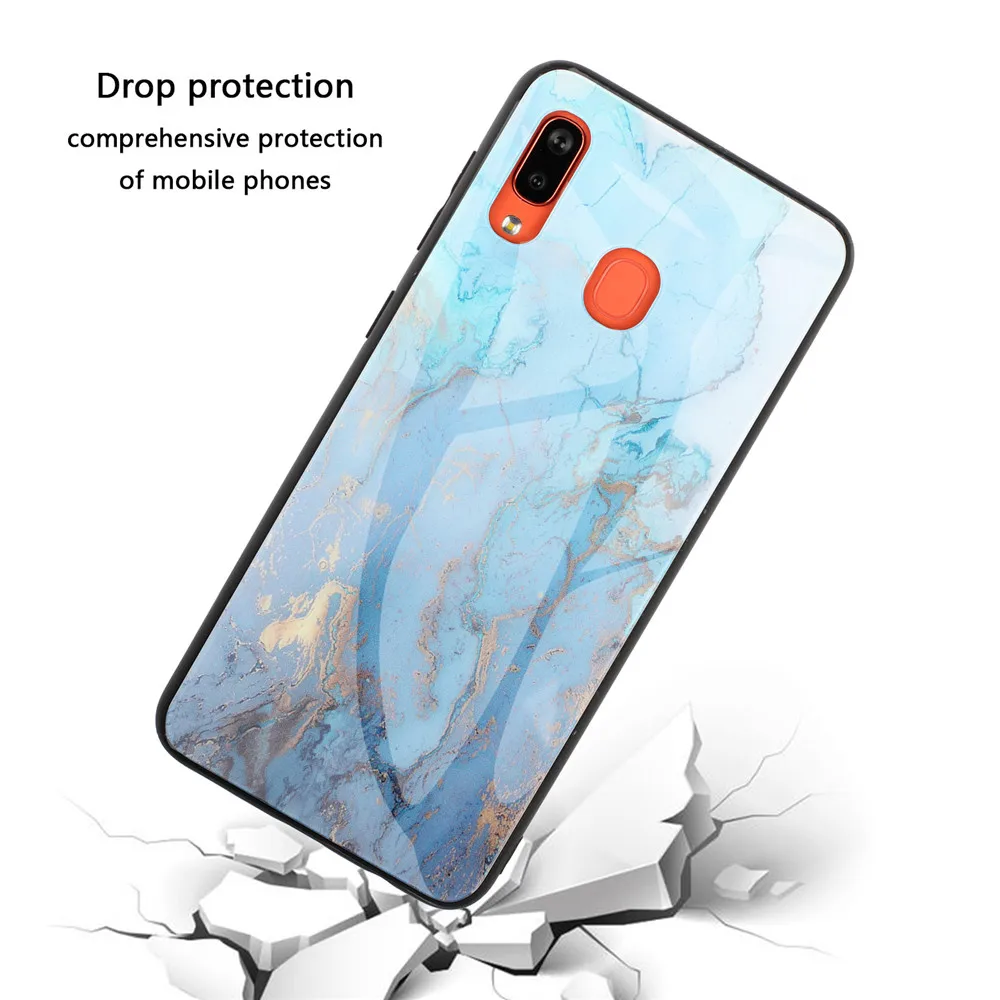 KISSCASE Marble Glass Case For Samsung Note 10 Galaxy A50 A30 S10 S9 Plus Cases M30 M20 M10 A20 A10 A9 A8 A7 A6 |