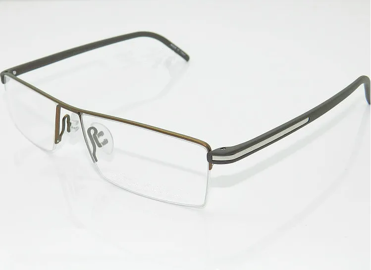 

Titanium TR90 Man Eyeglass Frames Half Rim Glasses Eyewear Lightweight Rx able