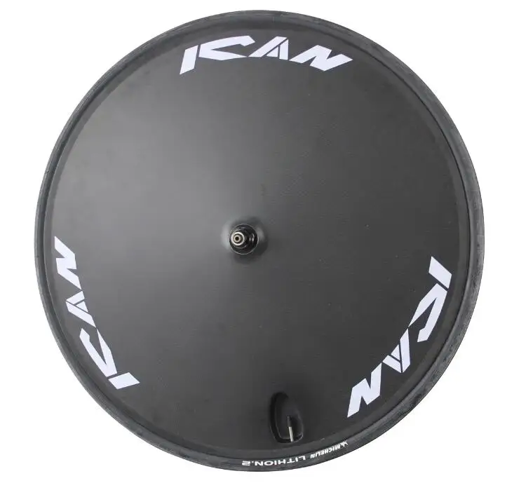 R disc wheels TT ICAN Bikes диск шоссейные карбоновые колеса для TT велосипед время Трейл трек велосипед Карбоновые трехспицевые колеса clincher 3 к матовый задний DC-01 - Цвет: R disc wheels TT