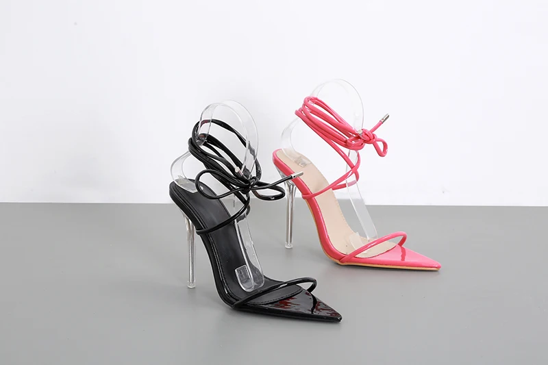 New Gladiator Pointed Toe Women High Heels Sandals Sexy Crosstie Ankle Strap Summer Sandals Shoes Ladies Dress Party Pumps Mujer