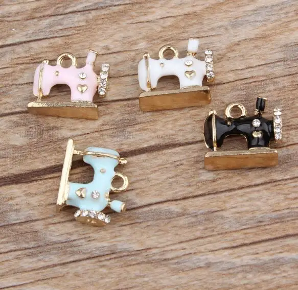 Прекрасные эмалевые стразы швейные машины Подвески подходят для браслетов