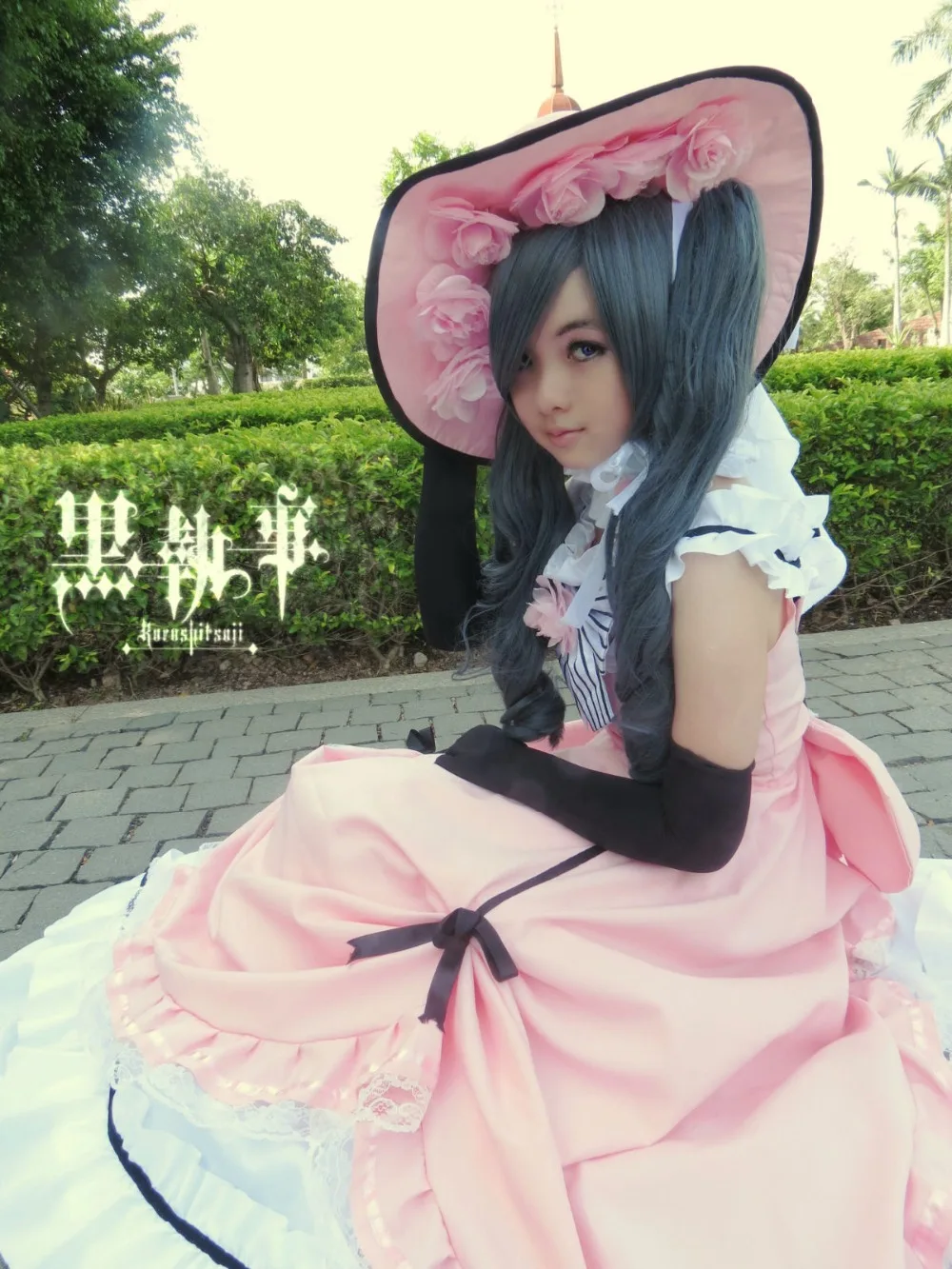 Аниме Black Butler Kuroshitsuji Сиэль косплей костюм Ciel для девочек розовое платье наряд на