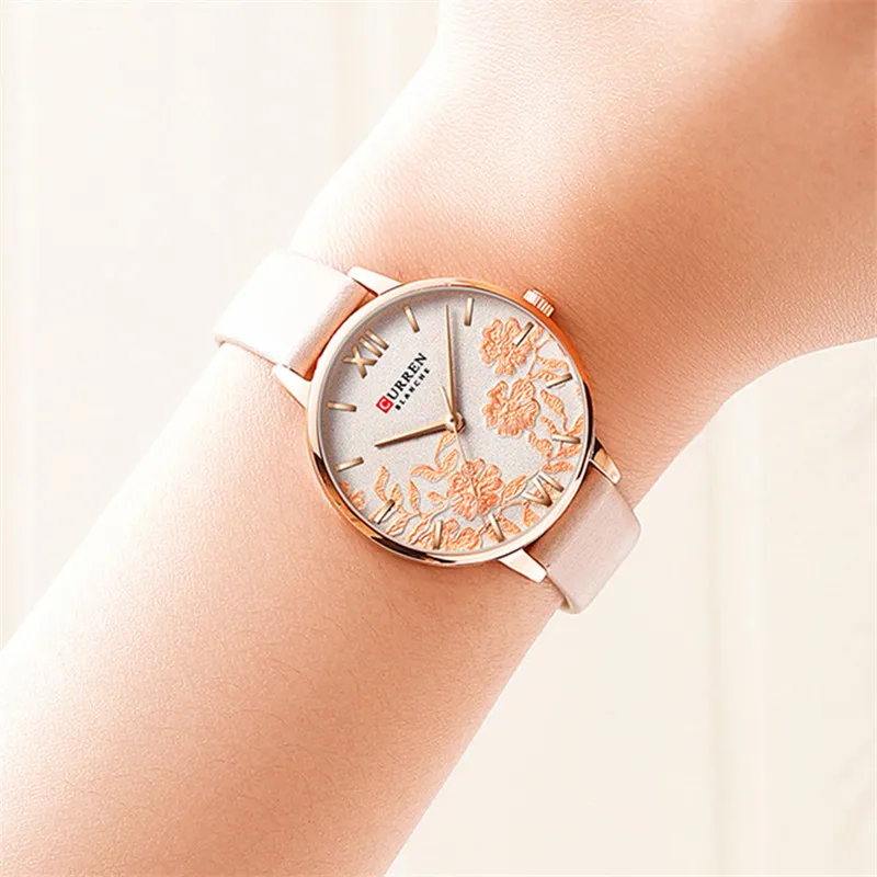 CURREN женские водонепроницаемые часы от ведущего бренда роскошные золотые ремешок