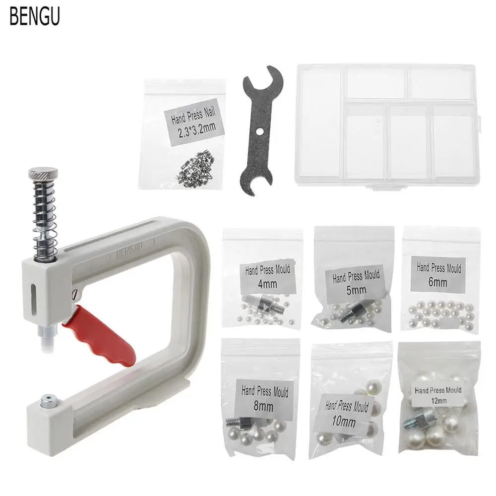 

1 Set Manual Beading Machine Clothes Cap Pearl Bead Rivet Craft For DIY Repair Lace Knit Hat Hair Tools