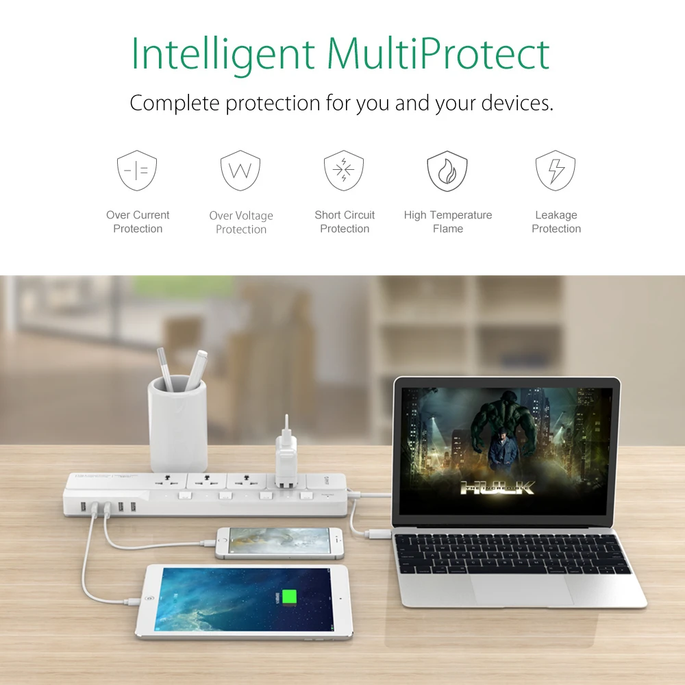 ORICO OSJ универсальная защита от перенапряжения с 5 USB зарядным устройством 4