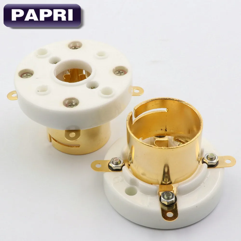 PAPRI 2 шт. керамический S4U позолоченный 4-штырьковый гнезда вакуумных трубок Top Mount