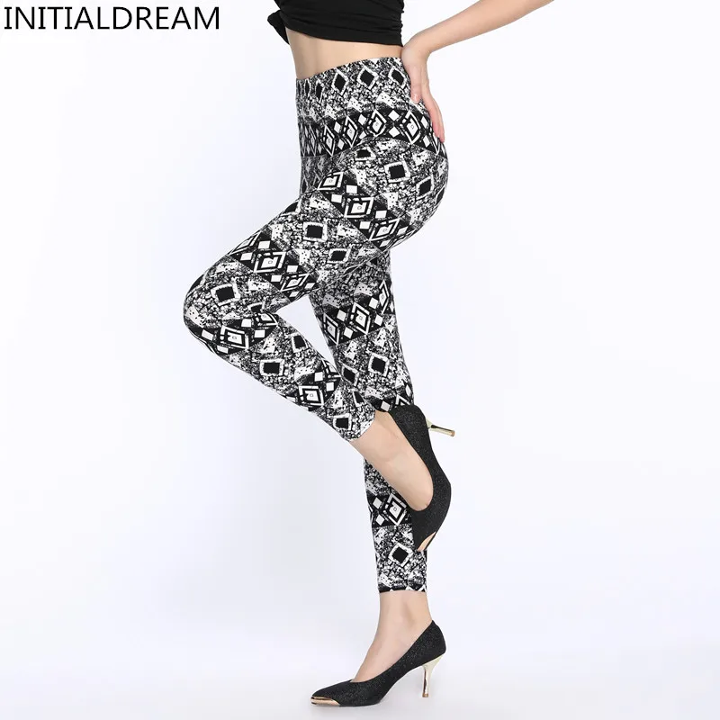 picture color INITIALDREAM брендовые высокие эластичные женские леггинсы с принтом мягкие женские брюки фитнес-ноги женские повседневные брюки HYK-99 - Цвет: picture color