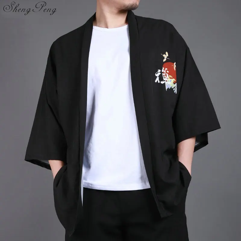 Yukata haori для мужчин японские кимоно кардиган мужской костюм самурая одежда куртка