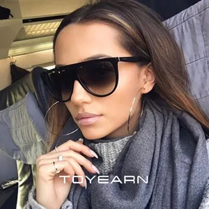 Очки солнцезащитные женские в винтажном стиле, овальные Роскошные брендовые дизайнерские тонкие прозрачные солнечные очки с плоским верхом, 2021