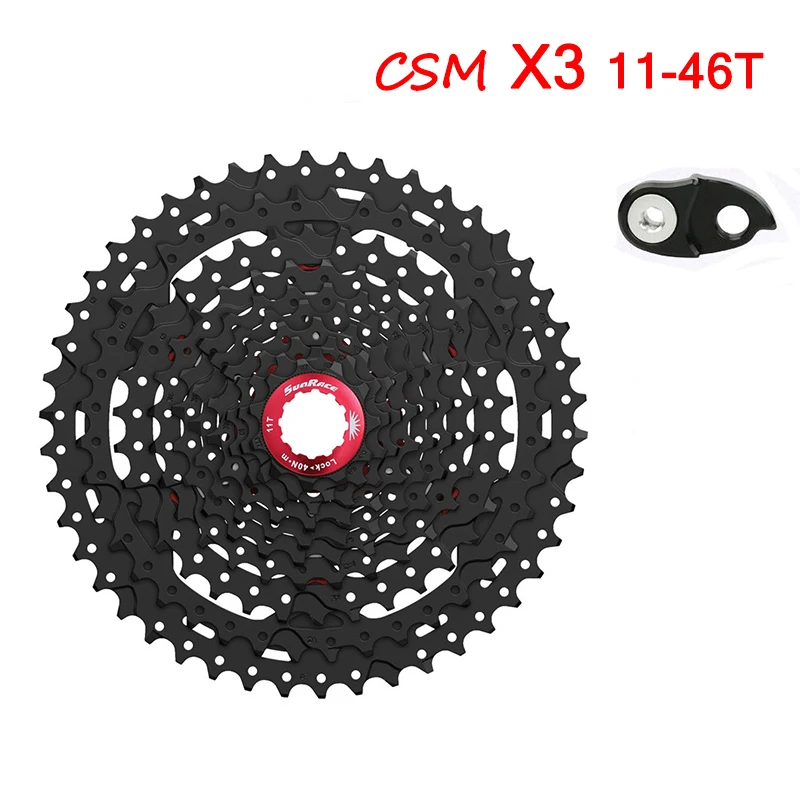 X3-Black-11-46T Sunracing 10 скоростей CSMS3 CSMX3 велосипед свободного хода 11-40T 11-42T 11-46T широкое соотношение велосипедная кассета для горных велосипедов инструмент маховик - Цвет: X3-Black-11-46T