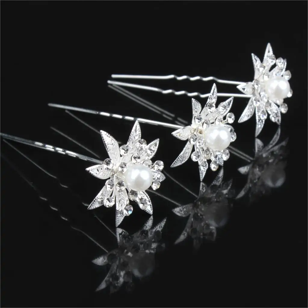 Новые модные свадебные аксессуары для волос белый жемчуг Хрустальный цветок