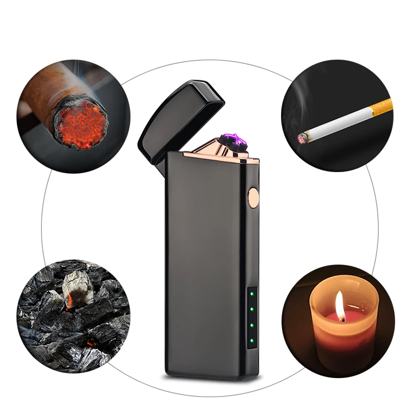 Металлическая ветрозащитная зажигалка USB зажигалки для сигарет заряжаемая