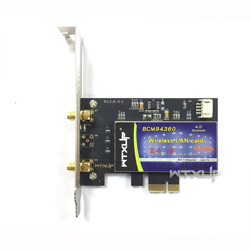 802.11AC Двухдиапазонная сетевая карта Broadcom BCM94360 867 Мбит/с PCI Express Настольный wifi адаптер Bluetooth BT 4,0 для Mac/Hackintosh