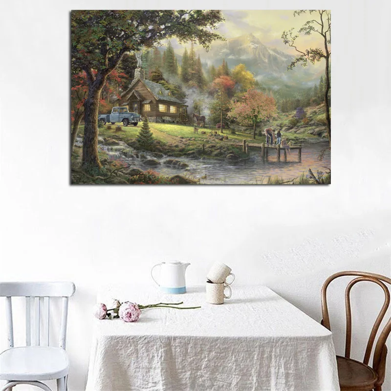 Картина на холсте с принтом Томаса кинкады картина для гостиной украшение дома