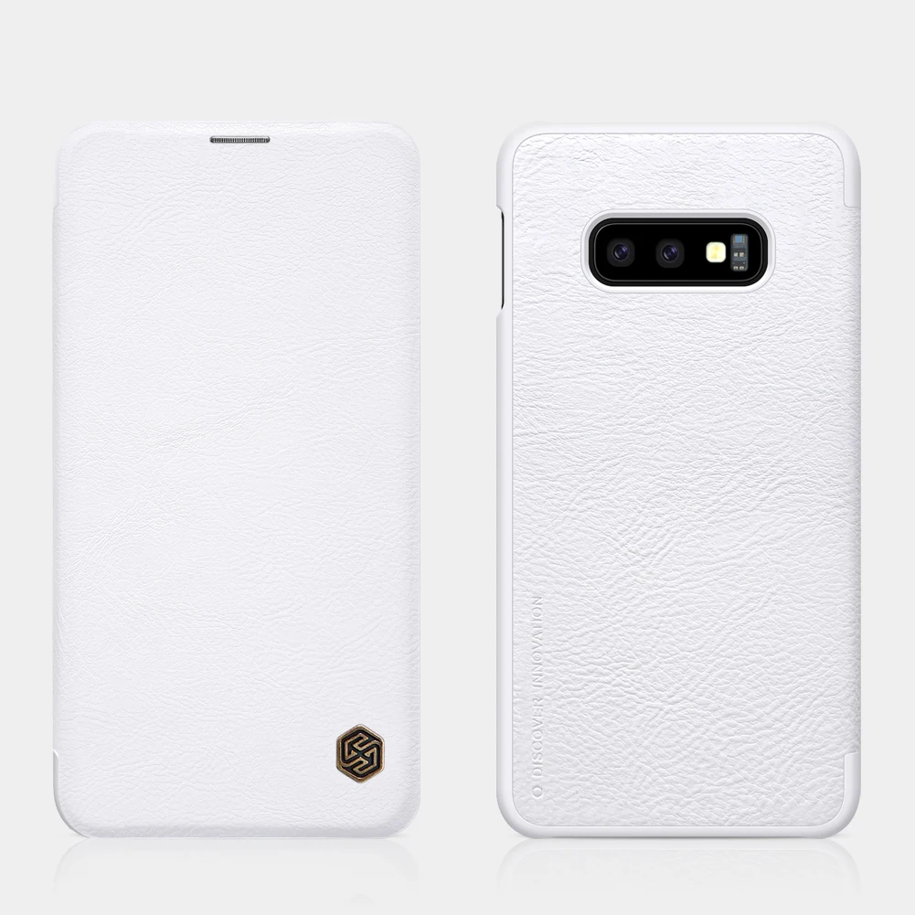 Белый Чехол Nillkin для samsung Galaxy S10E S10 E Qin из искусственной кожи, откидная крышка для samsung S10E, чехол - Цвет: Белый