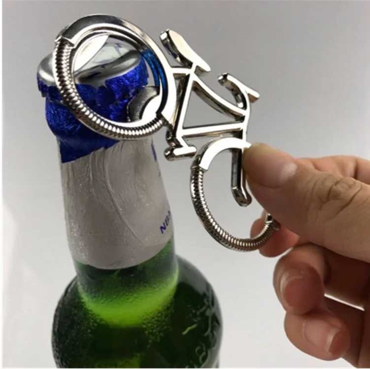 

100pcs Cute Bike Bicycle Metal Beer Bottle Opener keychain key rings for bike lover biker Creative Gift for cycling lin2362